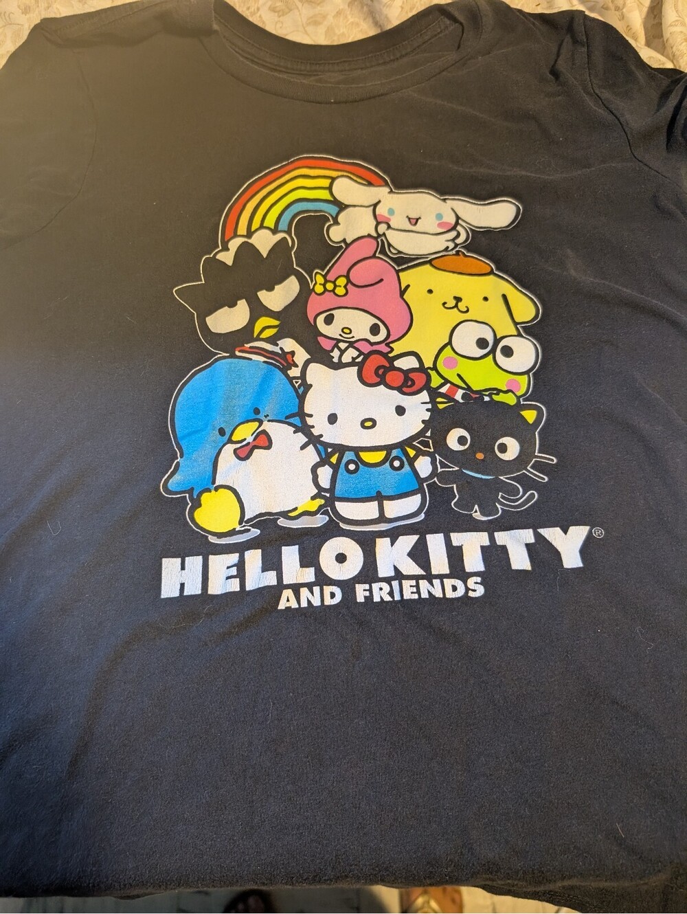 Hello Kitty and Friends Men's Black Graphic T-Shirt Size 2XL